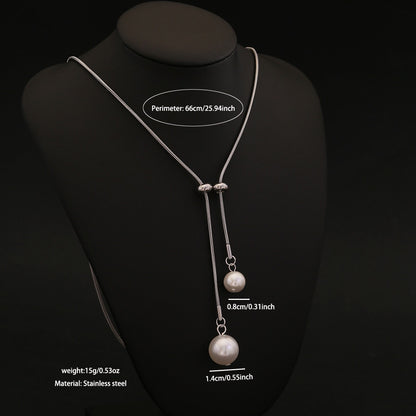 Ethereal Grace Long Pearl Necklace