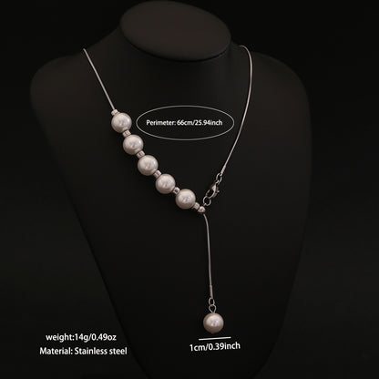 Ethereal Grace Long Pearl Necklace