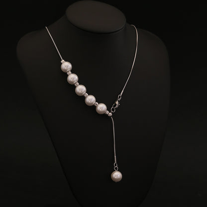 Ethereal Grace Long Pearl Necklace