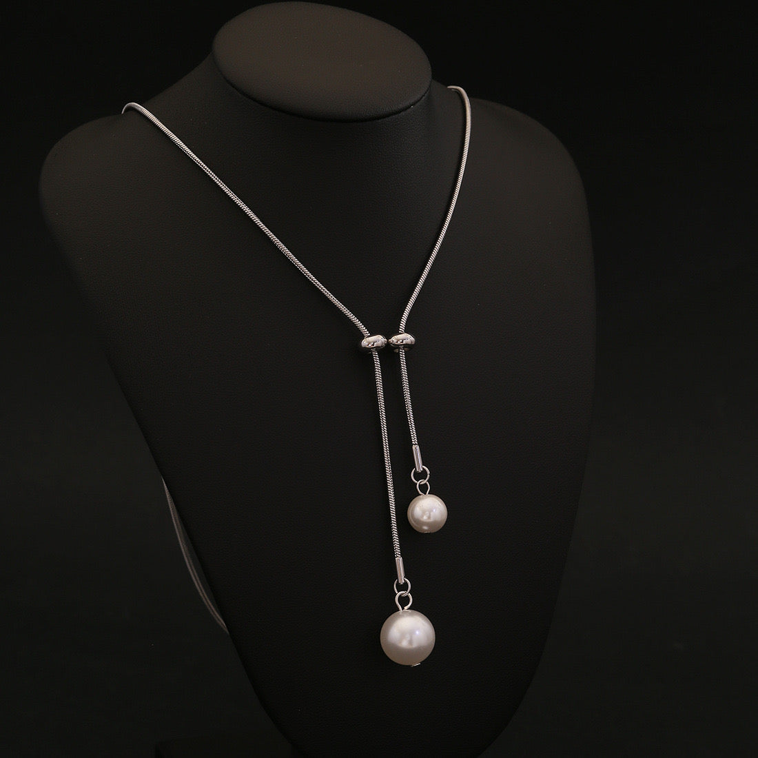 Ethereal Grace Long Pearl Necklace