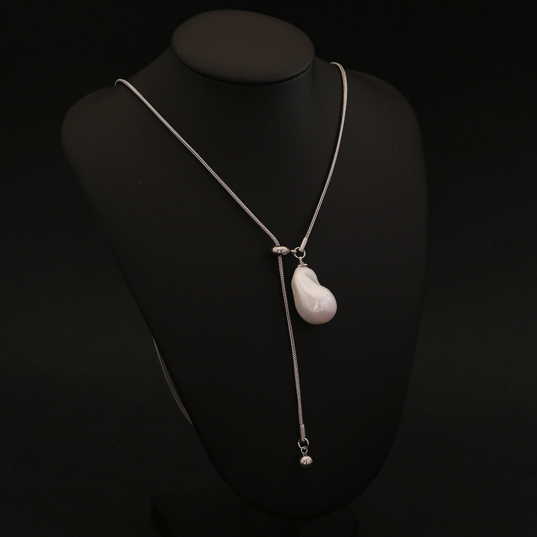 Ethereal Grace Long Pearl Necklace