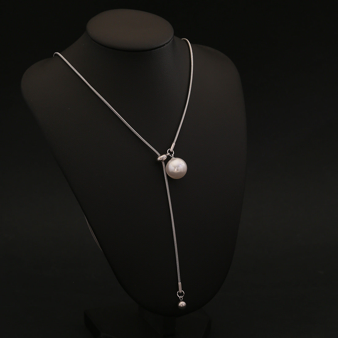 Ethereal Grace Long Pearl Necklace