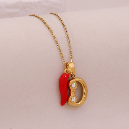 Fiery Charm Alphabet Necklace