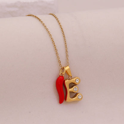 Fiery Charm Alphabet Necklace