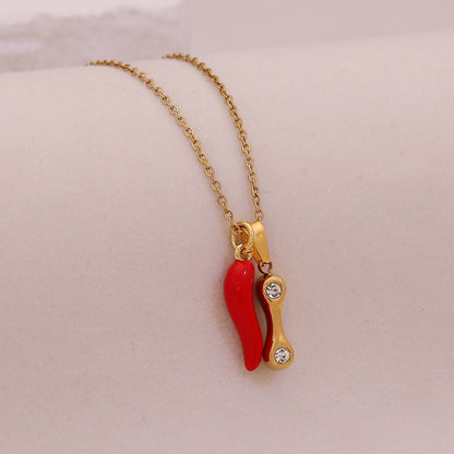 Fiery Charm Alphabet Necklace