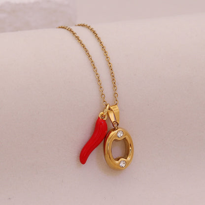 Fiery Charm Alphabet Necklace