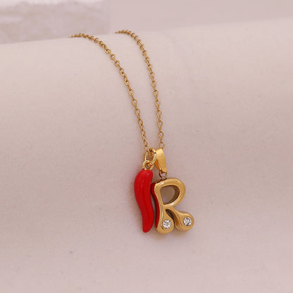 Fiery Charm Alphabet Necklace