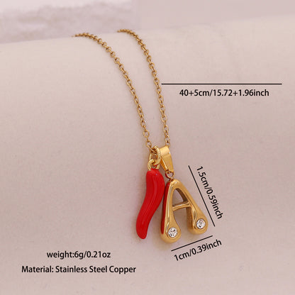 Fiery Charm Alphabet Necklace