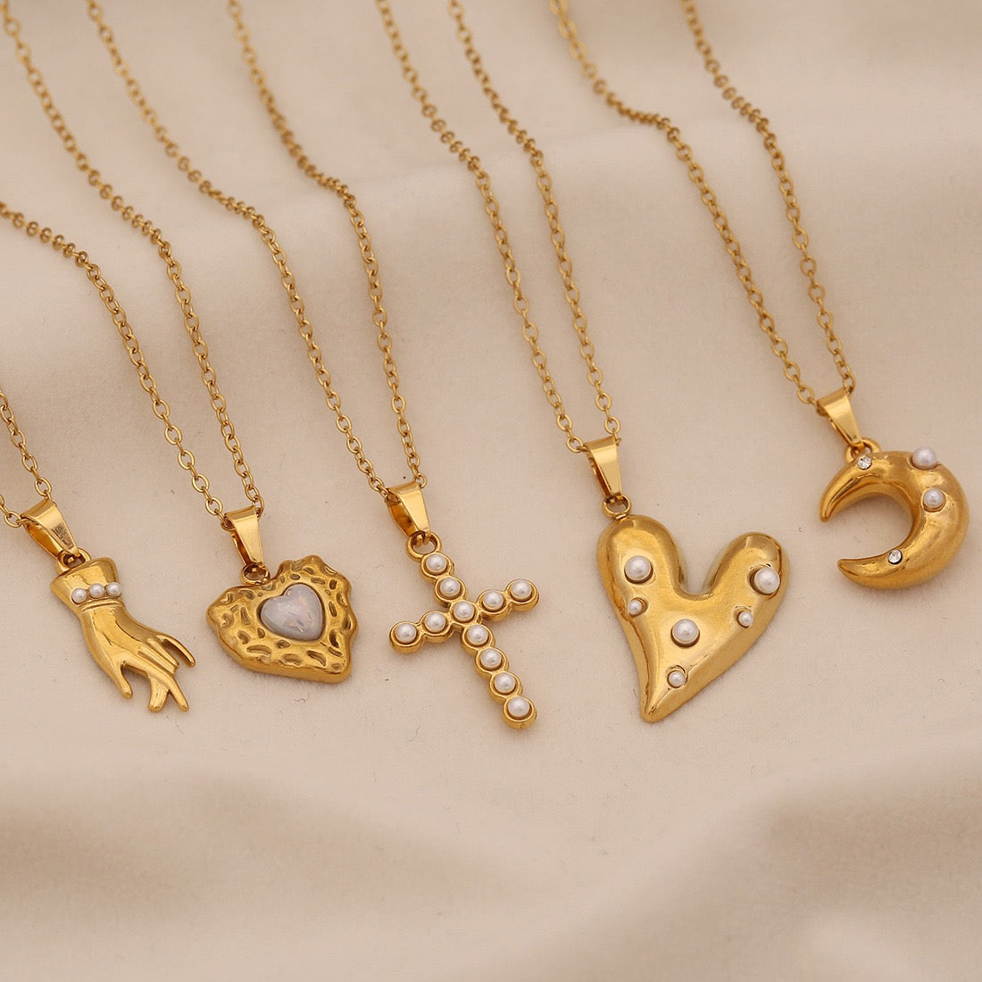 Celestial Heart Pearl Necklace