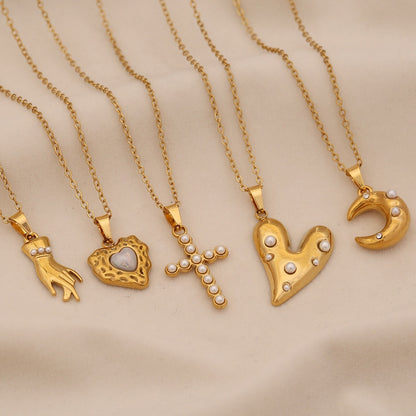 Celestial Heart Pearl Necklace