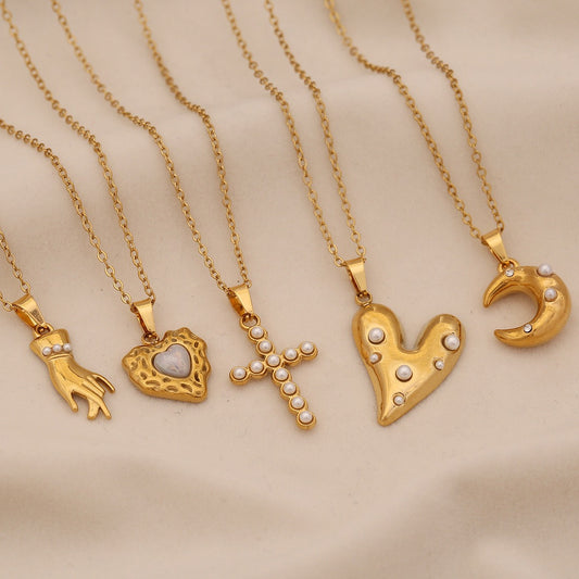 Celestial Heart Pearl Necklace