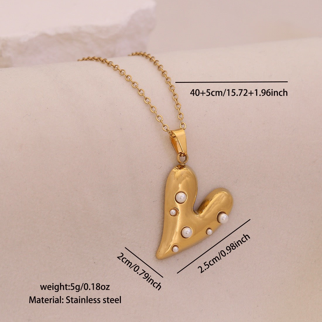 Celestial Heart Pearl Necklace