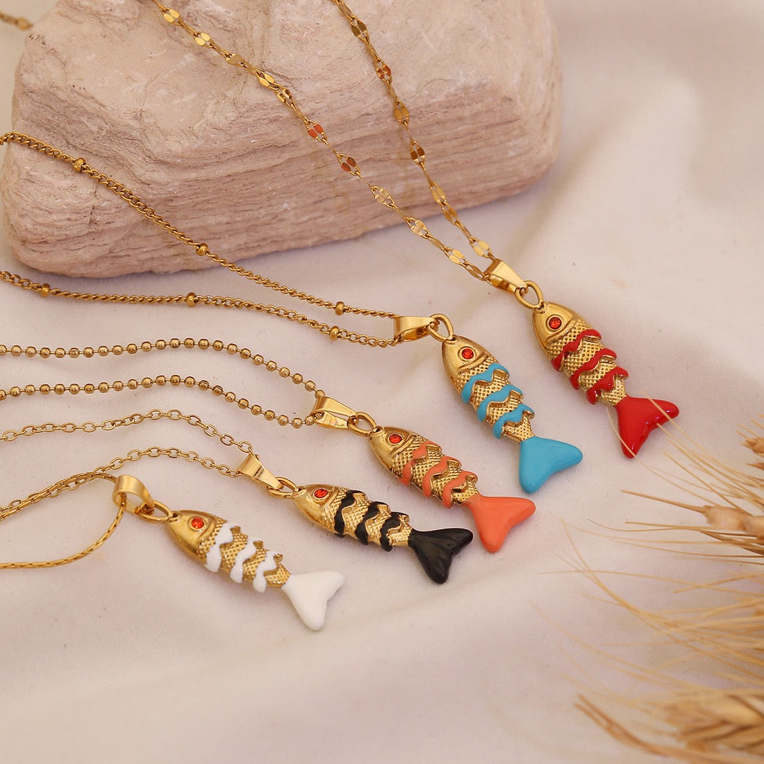 Enchanted Koi Enamel Necklace