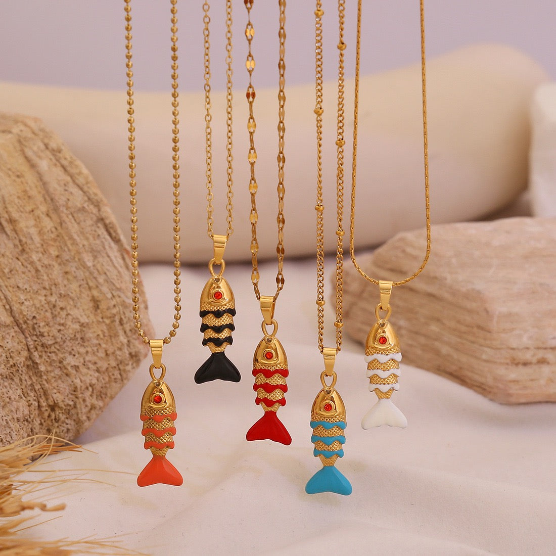 Enchanted Koi Enamel Necklace