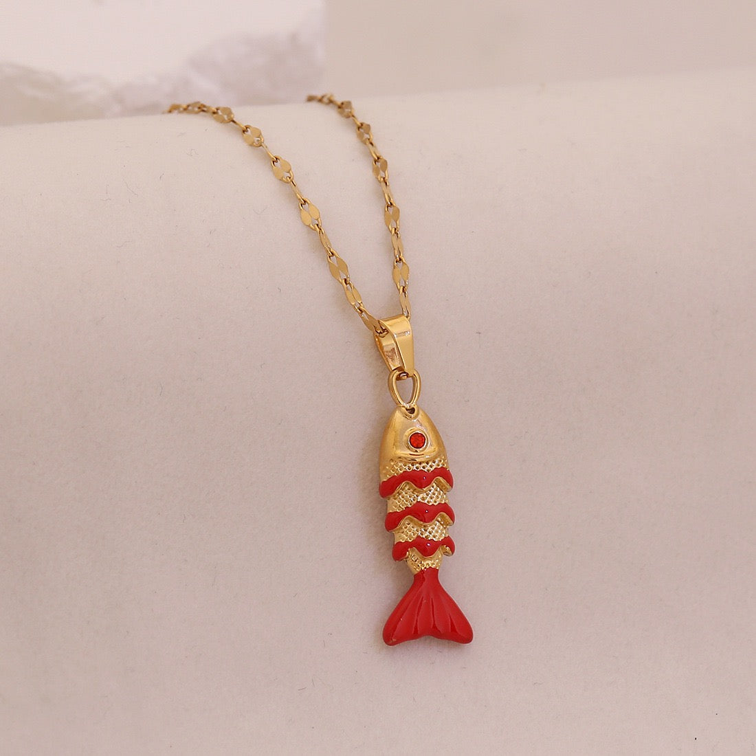 Enchanted Koi Enamel Necklace