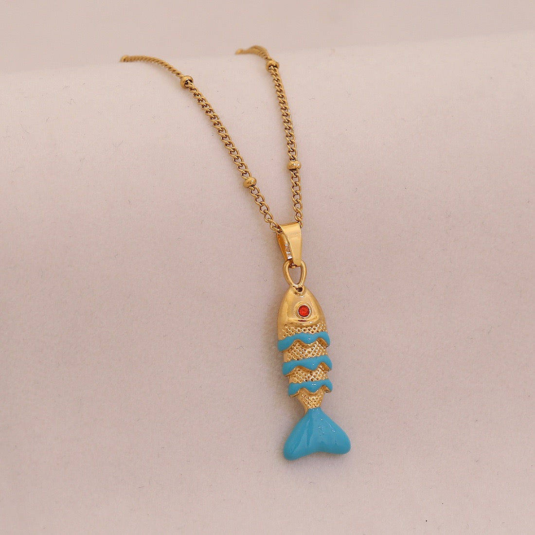 Enchanted Koi Enamel Necklace