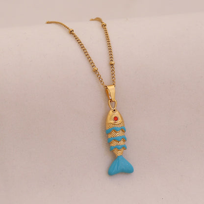 Enchanted Koi Enamel Necklace