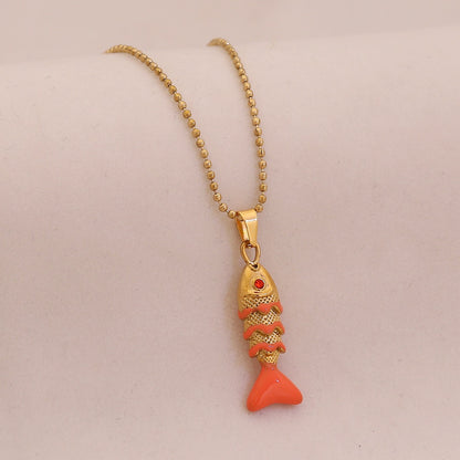 Enchanted Koi Enamel Necklace