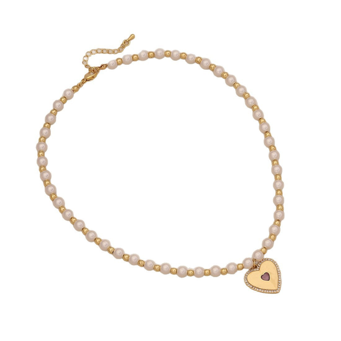 Luna Heart Pearl Necklace Set