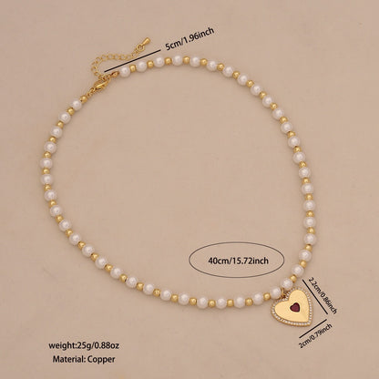 Luna Heart Pearl Necklace Set