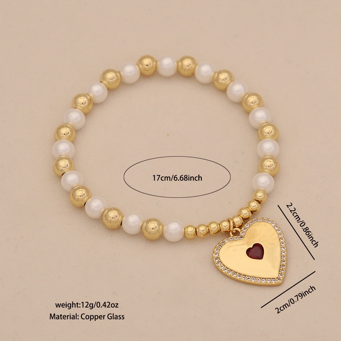 Luna Heart Pearl Necklace Set