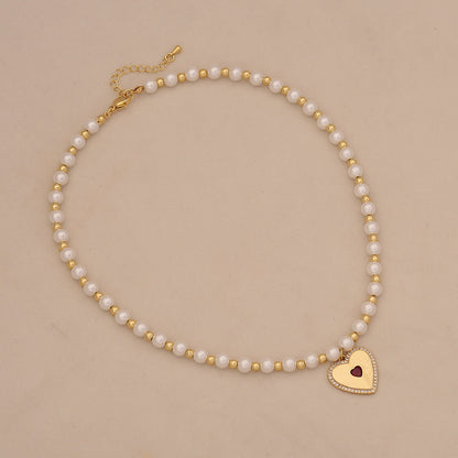 Luna Heart Pearl Necklace Set