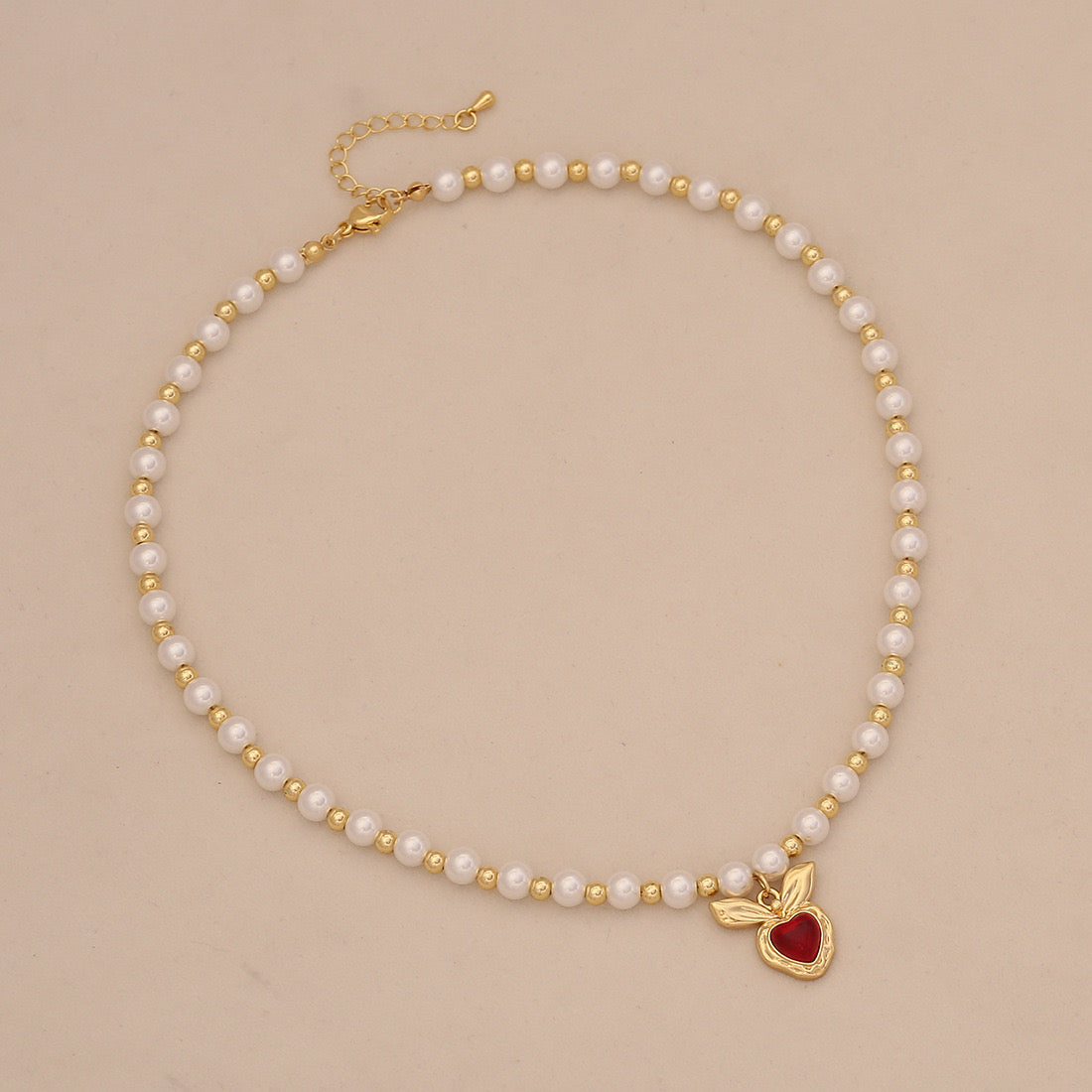 Luna Heart Pearl Necklace Set