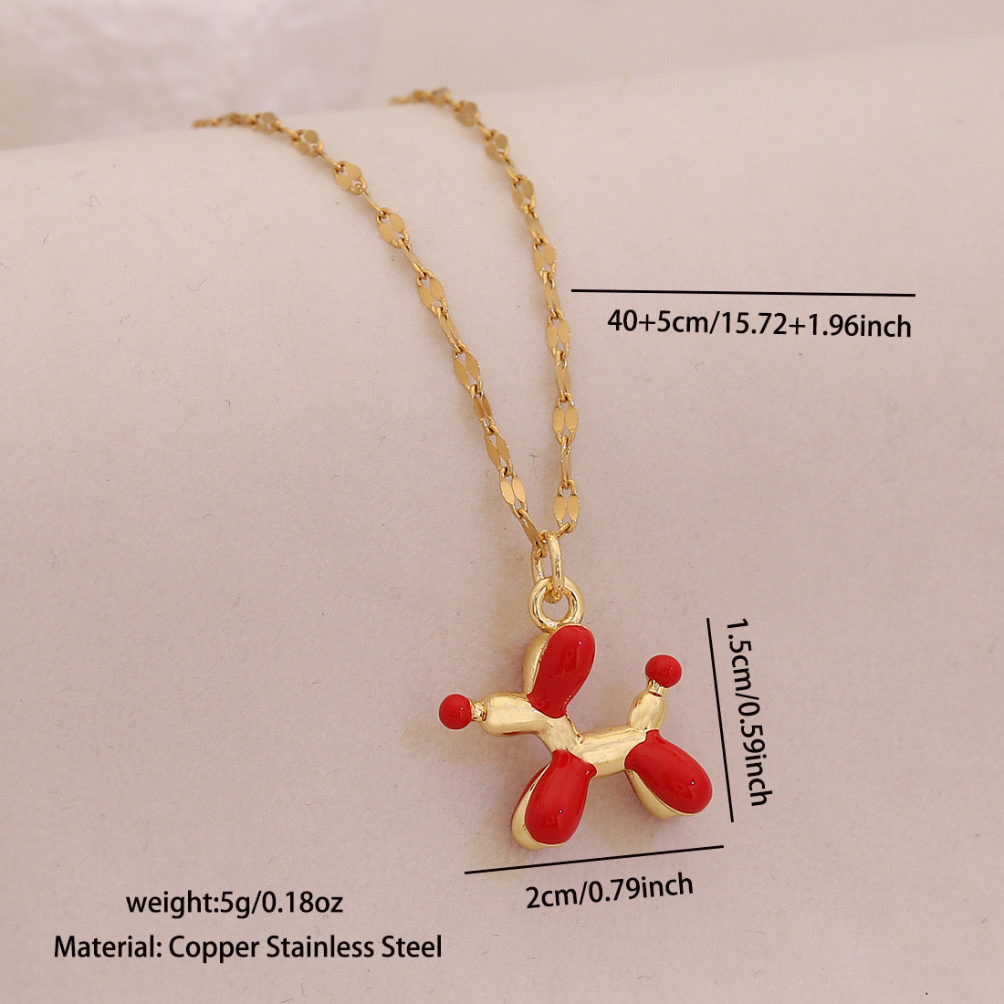 Balloon Pup Pendant Necklace