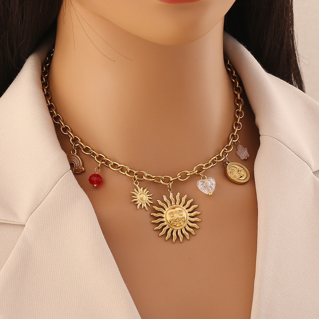 Solar Rainbow Pendant Necklace