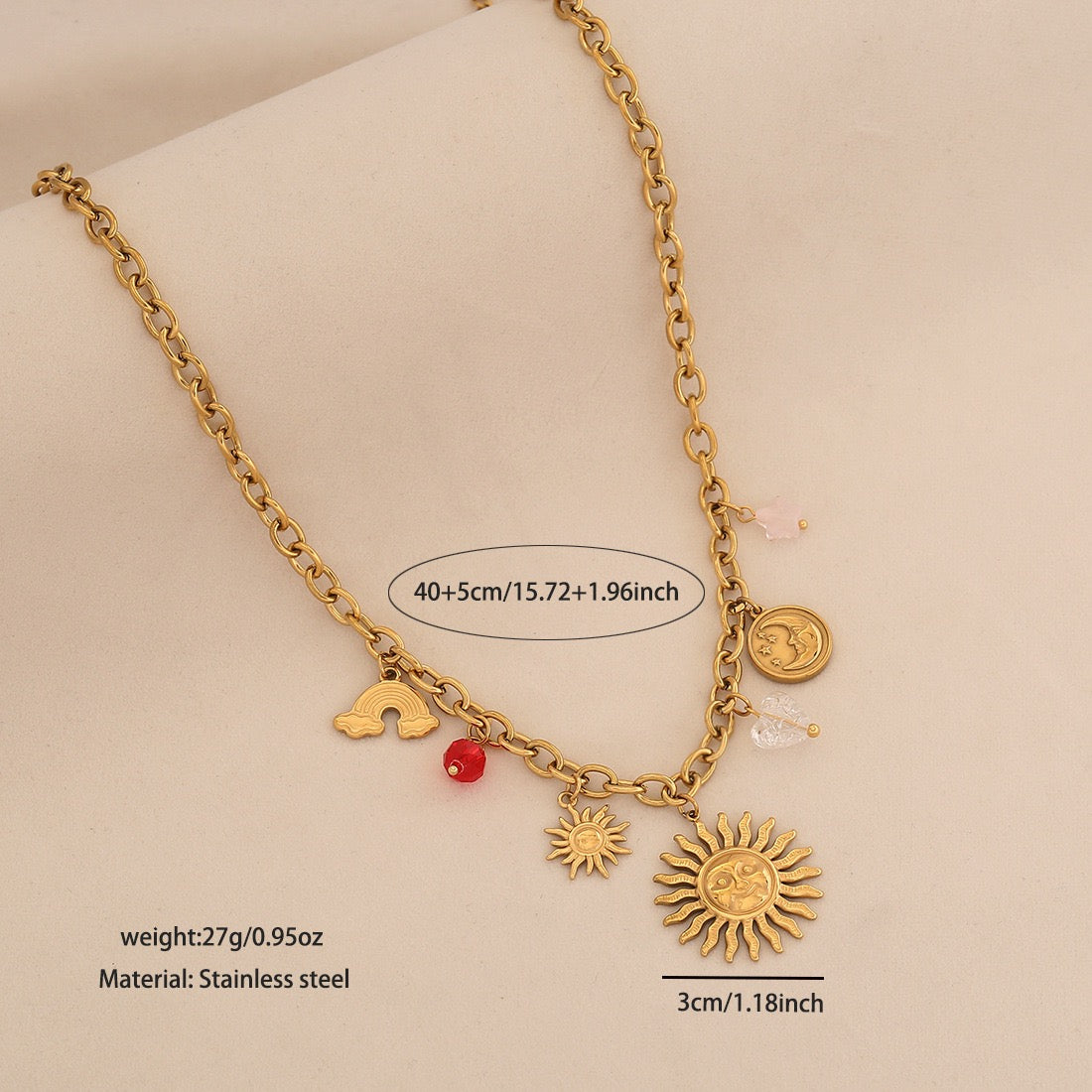 Solar Rainbow Pendant Necklace