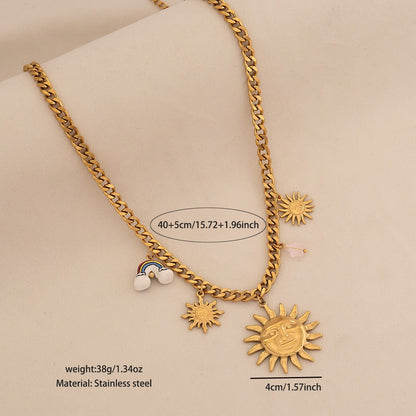 Solar Rainbow Pendant Necklace