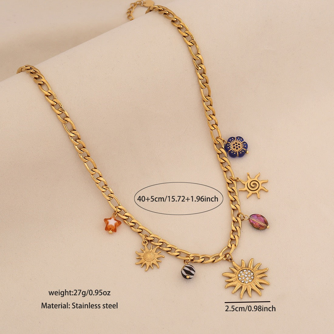 Solar Rainbow Pendant Necklace