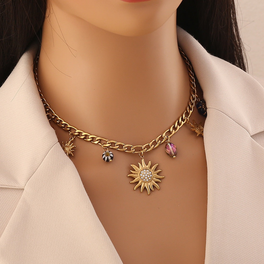 Solar Rainbow Pendant Necklace