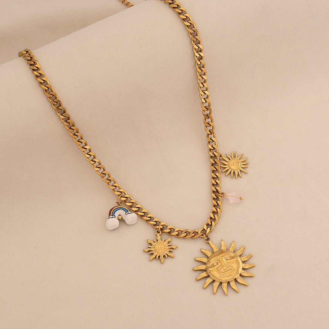 Solar Rainbow Pendant Necklace