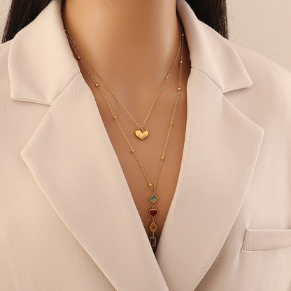 Aurora Glass Layered Y Necklace