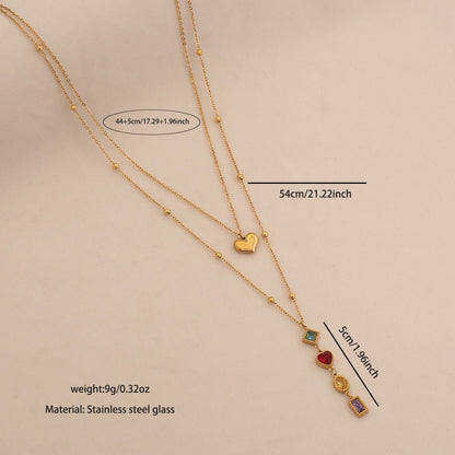 Aurora Glass Layered Y Necklace