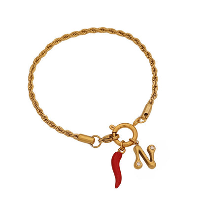 Spicy Alphabet Charm Bracelet