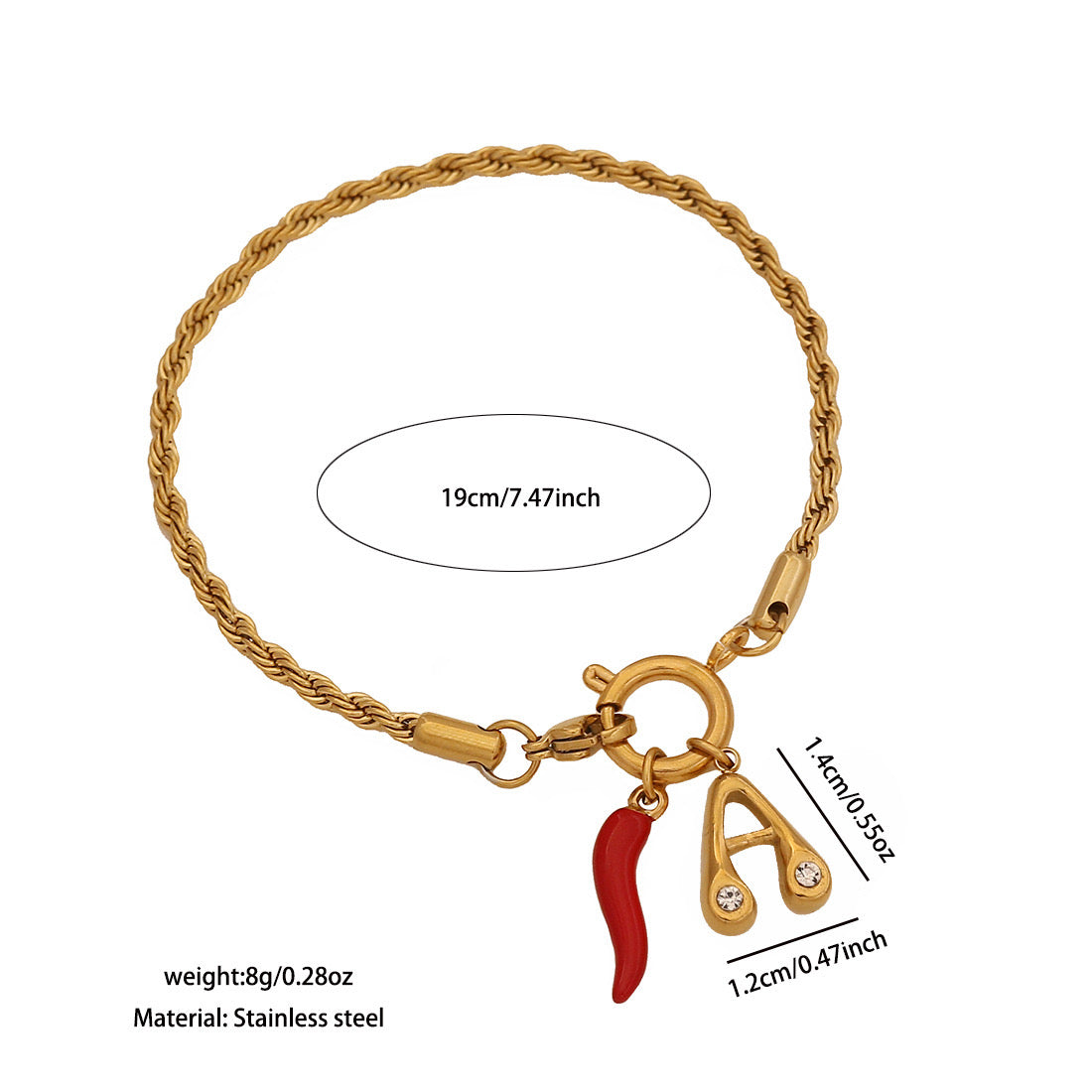 Spicy Alphabet Charm Bracelet