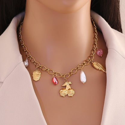 Sunflower Heart Pearl Pendant