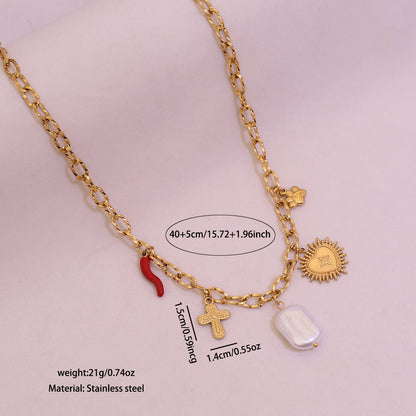 Sunflower Heart Pearl Pendant