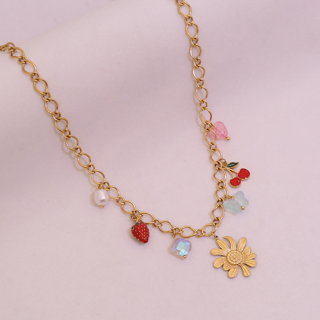 Sunflower Heart Pearl Pendant