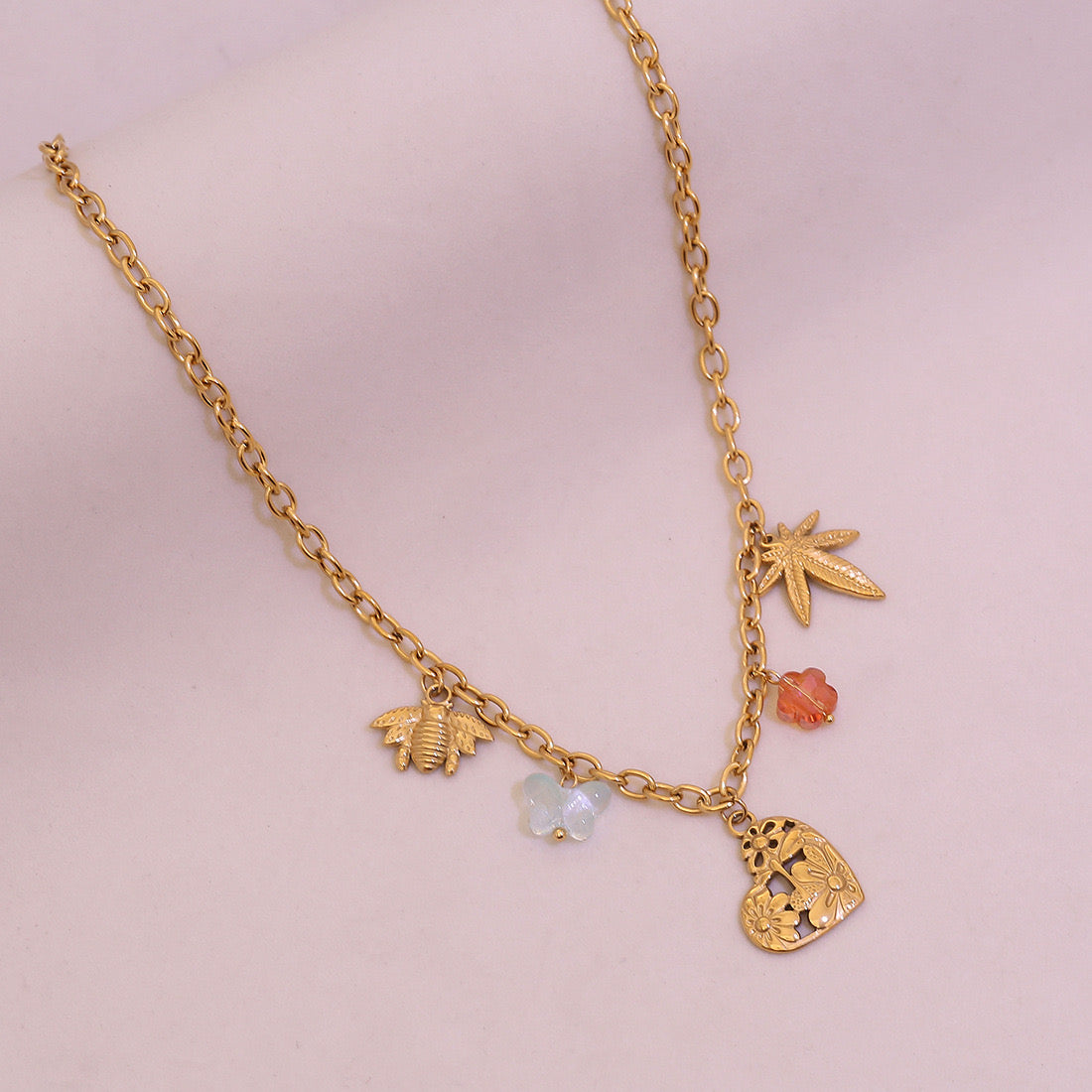 Sunflower Heart Pearl Pendant