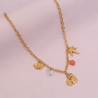 Sunflower Heart Pearl Pendant