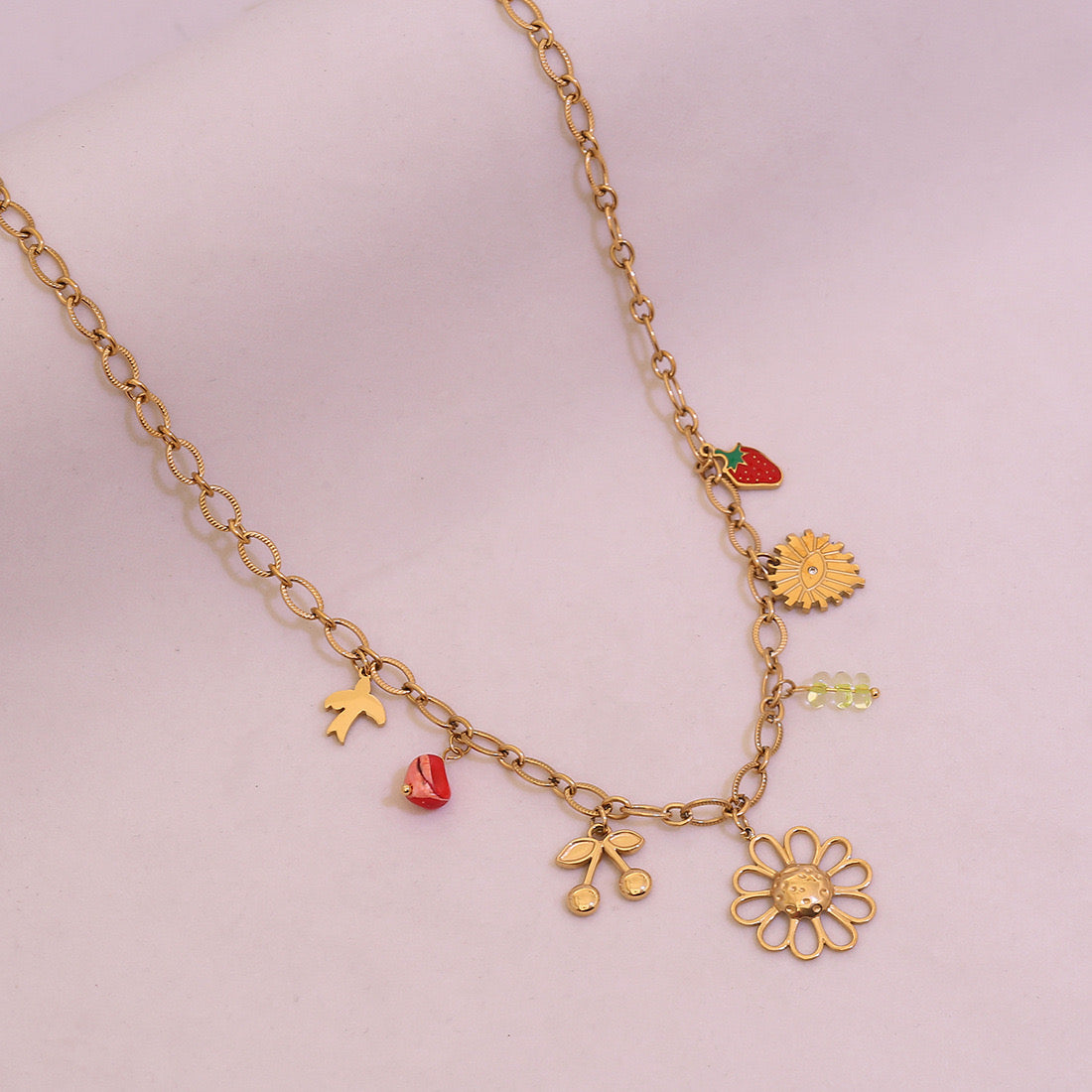 Sunflower Heart Pearl Pendant