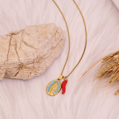 Holy Flame Virgin Mary Necklace