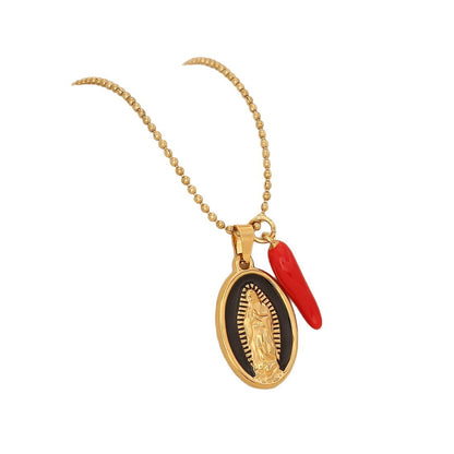 Holy Flame Virgin Mary Necklace