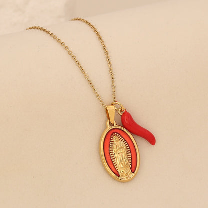 Holy Flame Virgin Mary Necklace