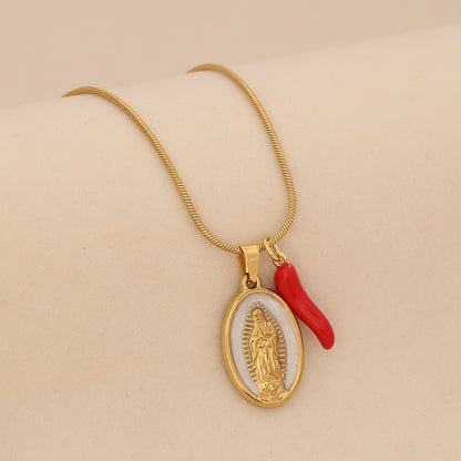 Holy Flame Virgin Mary Necklace