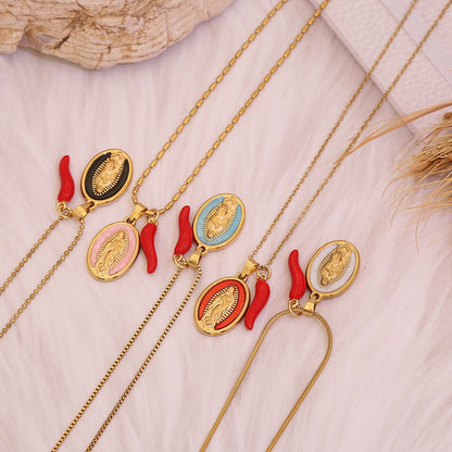 Holy Flame Virgin Mary Necklace