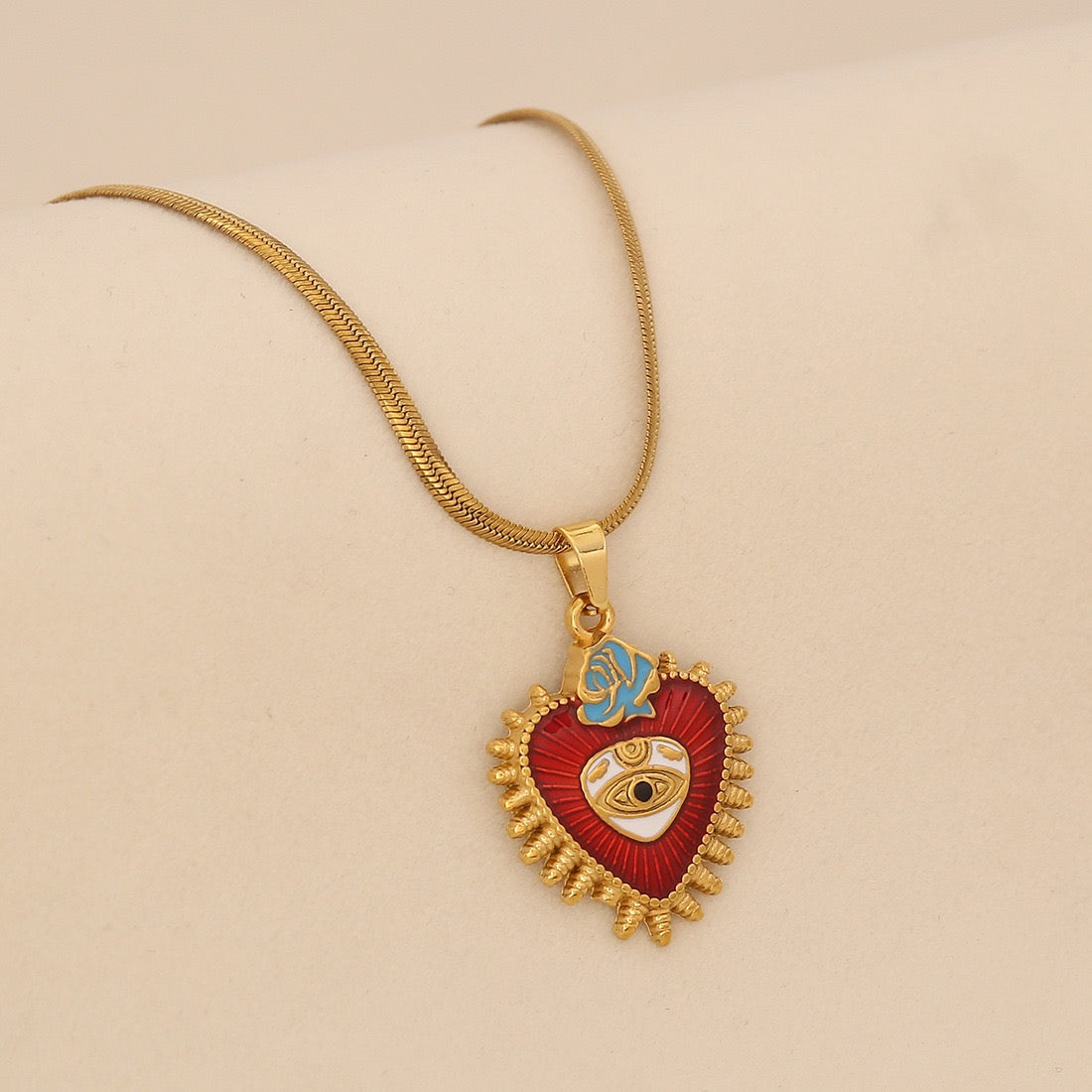 Crimson Heart Pendant Necklace